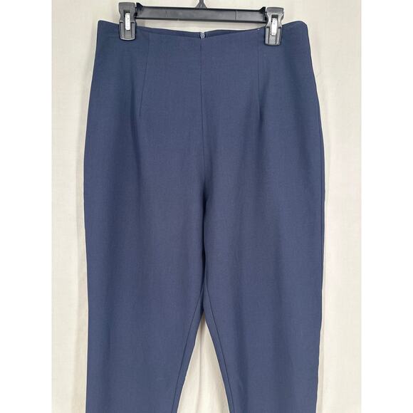 Never Fully Dressed Pants Women 8 Navy Blue High Rise Straight Stretch Zip Ankle - Picture 5 of 10